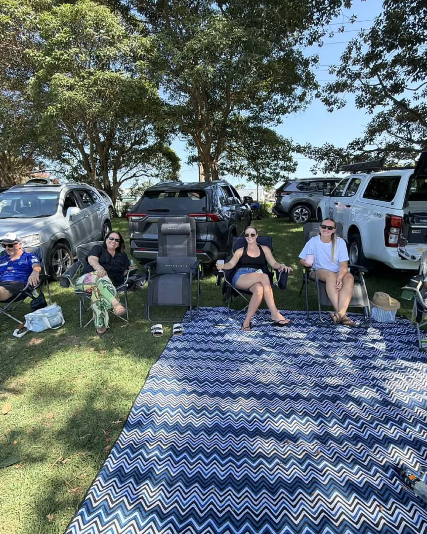 A group of supporters under a marquee at Ladies Day