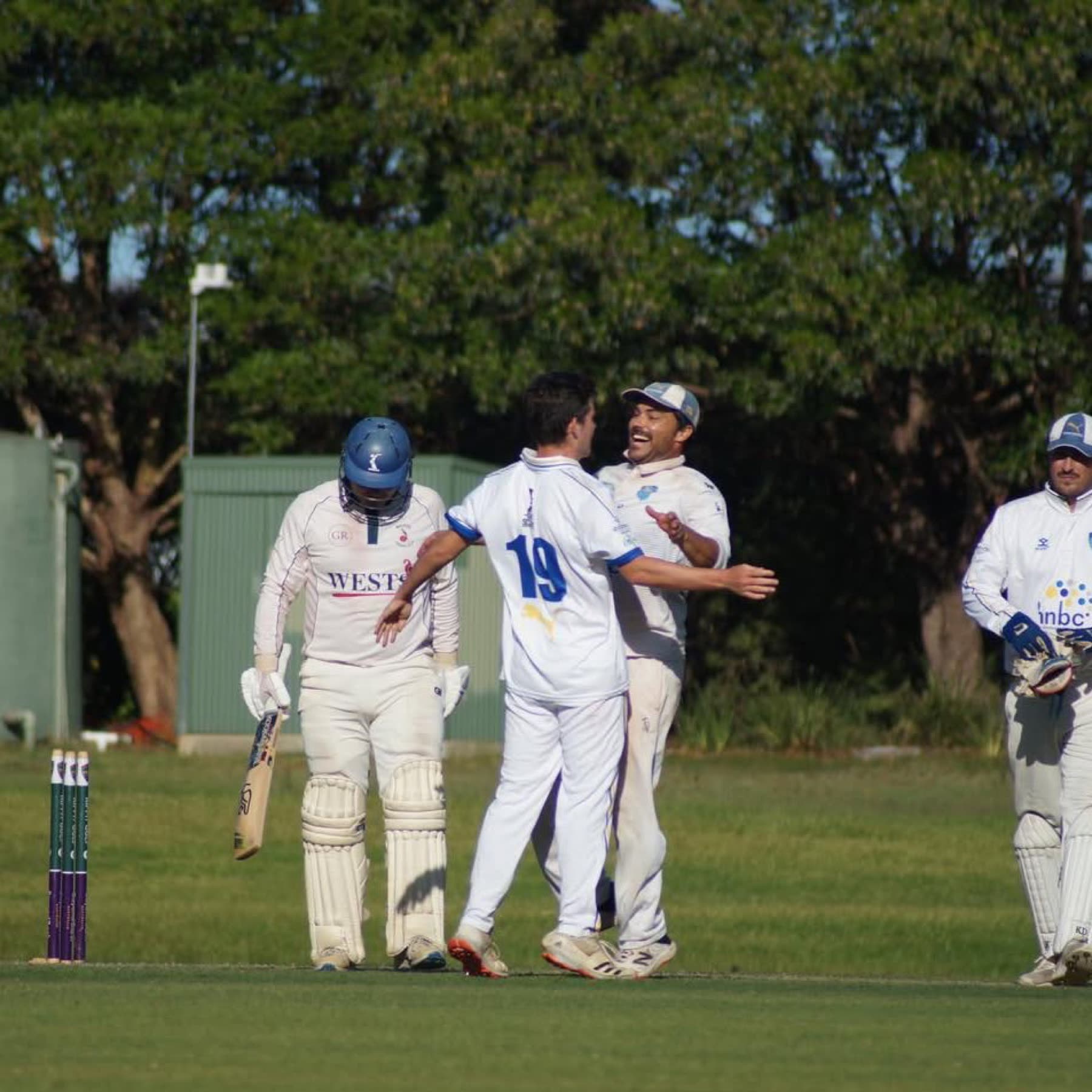 Ham-Wicks fielders celebrate a wicket